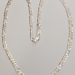 925  Sterling Silver Solid Chain Figaro Style